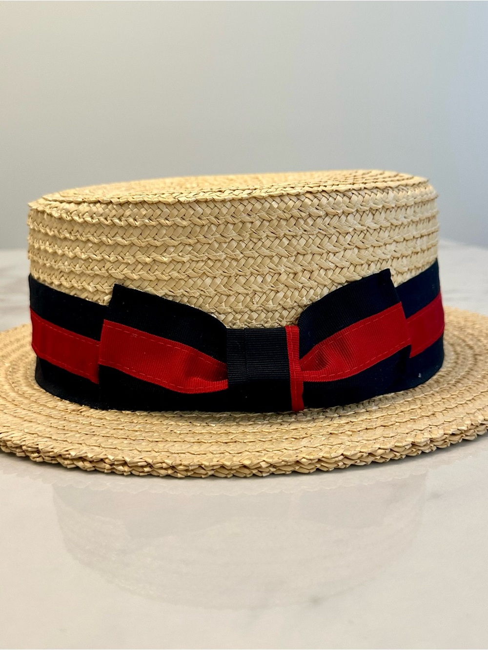 Vintage Scala Natural Straw Boater Hat